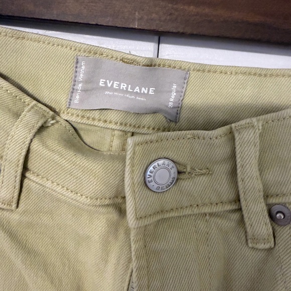 Everlane The Way High Jean Women's Green Raw Hem High Rise Cropped - Picture 2 of 5